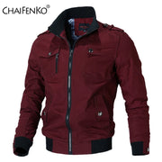 Menβs Bomber Jacket, Casual Slim Fit Windbreaker, Stand Collar, Stylish Spring Autumn Coat