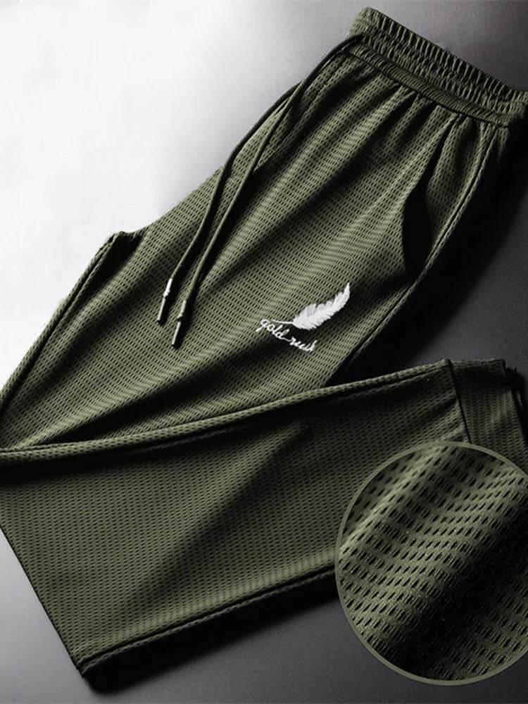Men’s Fashion Quick-Dry Pants, Lightweight Hiking, Jogging & Running Trousers, Breathable Workout Gym Ankle-Tied Athletic Pants