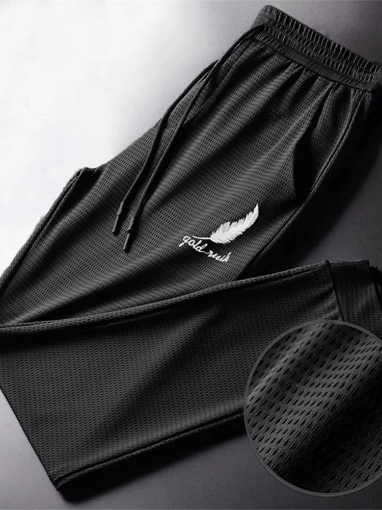 Men’s Fashion Quick-Dry Pants, Lightweight Hiking, Jogging & Running Trousers, Breathable Workout Gym Ankle-Tied Athletic Pants
