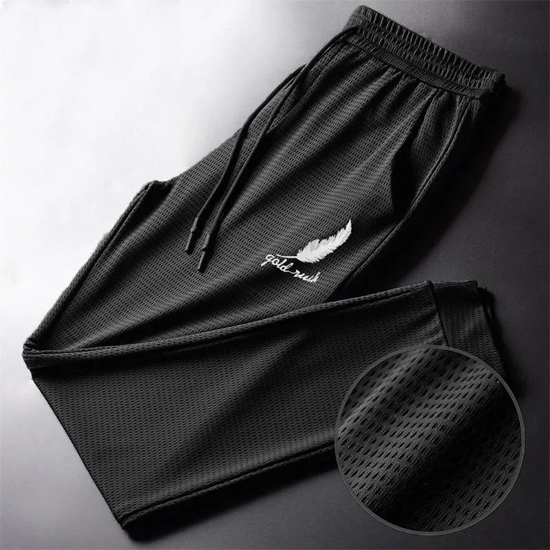 Men’s Fashion Quick-Dry Pants, Lightweight Hiking, Jogging & Running Trousers, Breathable Workout Gym Ankle-Tied Athletic Pants