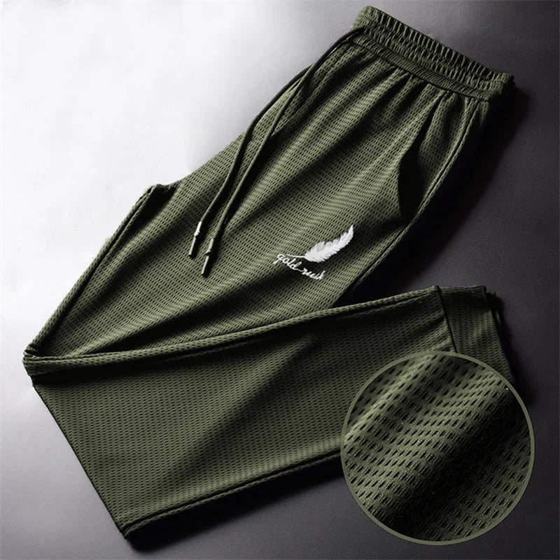 Men’s Fashion Quick-Dry Pants, Lightweight Hiking, Jogging & Running Trousers, Breathable Workout Gym Ankle-Tied Athletic Pants