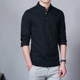 Men’s Clothing – Spring Tops & Tees, Fashion T-Shirts, Stand Collar Long-Sleeved Slim Base Shirts, Homme Collection & Linen T-Shirts