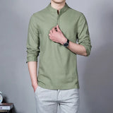 Men’s Clothing – Spring Tops & Tees, Fashion T-Shirts, Stand Collar Long-Sleeved Slim Base Shirts, Homme Collection & Linen T-Shirts