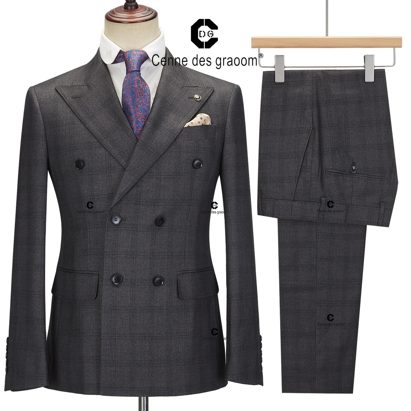 New Double-Breasted Plaid Suits for Men