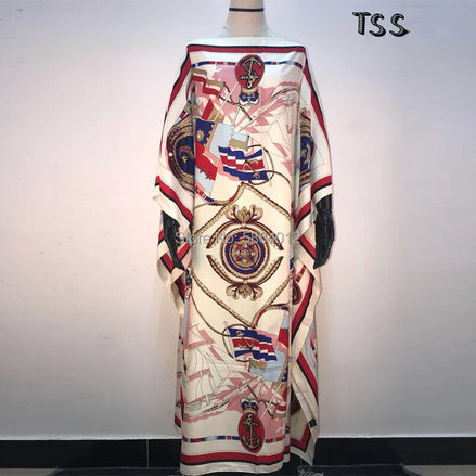 Women’s Printed Maxi Dress – Loose Batwing Style, Elegant Summer & Autumn Outfit