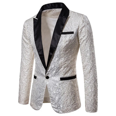 Men’s Floral Party Suit – Stylish Blazer, Wedding Tuxedo & Prom Jacket