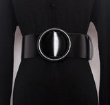 Women’s Clothing Accessories, Big Wide Leather Belt, Top-Quality Strap for Jeans, Feminine Round Buckle Fashion Belts