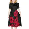 Hot Selling Custom Design Polynesian Kid's Clothing Pleated Casual Party Dress Hawaiian Pacific Island Cute Dress for Girl