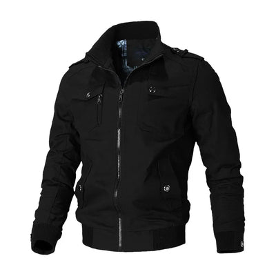 Men’s Bomber Jacket, Casual Slim Fit Windbreaker, Stand Collar, Stylish Spring Autumn Coat