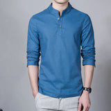Men’s Clothing – Spring Tops & Tees, Fashion T-Shirts, Stand Collar Long-Sleeved Slim Base Shirts, Homme Collection & Linen T-Shirts