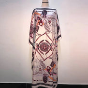Women’s Printed Maxi Dress – Loose Batwing Style, Elegant Summer & Autumn Outfit