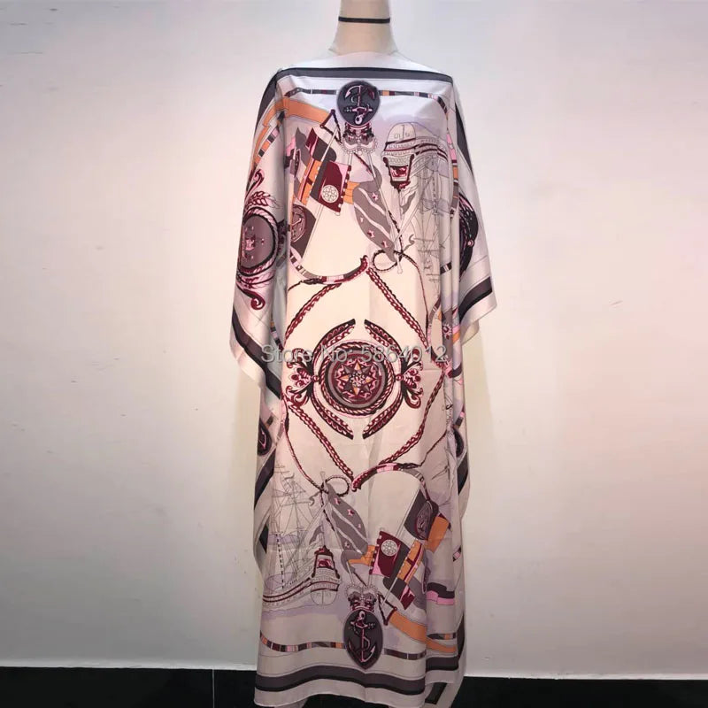 Women’s Printed Maxi Dress – Loose Batwing Style, Elegant Summer & Autumn Outfit