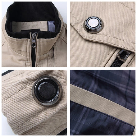 Men’s Bomber Jacket, Casual Slim Fit Windbreaker, Stand Collar, Stylish Spring Autumn Coat
