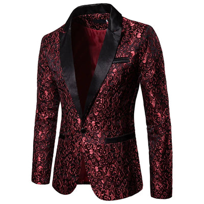 Men’s Floral Party Suit – Stylish Blazer, Wedding Tuxedo & Prom Jacket
