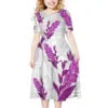 Hot Selling Custom Design Polynesian Kid's Clothing Pleated Casual Party Dress Hawaiian Pacific Island Cute Dress for Girl