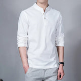 Men’s Clothing – Spring Tops & Tees, Fashion T-Shirts, Stand Collar Long-Sleeved Slim Base Shirts, Homme Collection & Linen T-Shirts