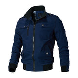 Men’s Bomber Jacket, Fashion Casual Windbreaker Coat, Solid Stand Collar, Slim Fit, Stylish Spring Autumn Outerwear