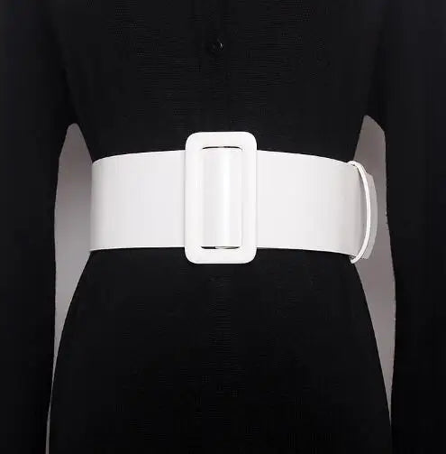 Women’s Clothing Accessories, Big Wide Leather Belt, Top-Quality Strap for Jeans, Feminine Round Buckle Fashion Belts