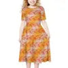 Hot Selling Custom Design Polynesian Kid's Clothing Pleated Casual Party Dress Hawaiian Pacific Island Cute Dress for Girl
