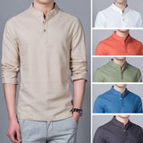 Men’s Clothing – Spring Tops & Tees, Fashion T-Shirts, Stand Collar Long-Sleeved Slim Base Shirts, Homme Collection & Linen T-Shirts