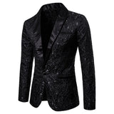 Men's Floral Party Dress Suit, Stylish Dinner Jacket, Bartender Wedding Blazer, Holiday Gifts, Prom Tuxedo, Men's Coat Jacket