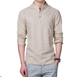 Men’s Clothing – Spring Tops & Tees, Fashion T-Shirts, Stand Collar Long-Sleeved Slim Base Shirts, Homme Collection & Linen T-Shirts