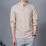 Men’s Clothing – Spring Tops & Tees, Fashion T-Shirts, Stand Collar Long-Sleeved Slim Base Shirts, Homme Collection & Linen T-Shirts