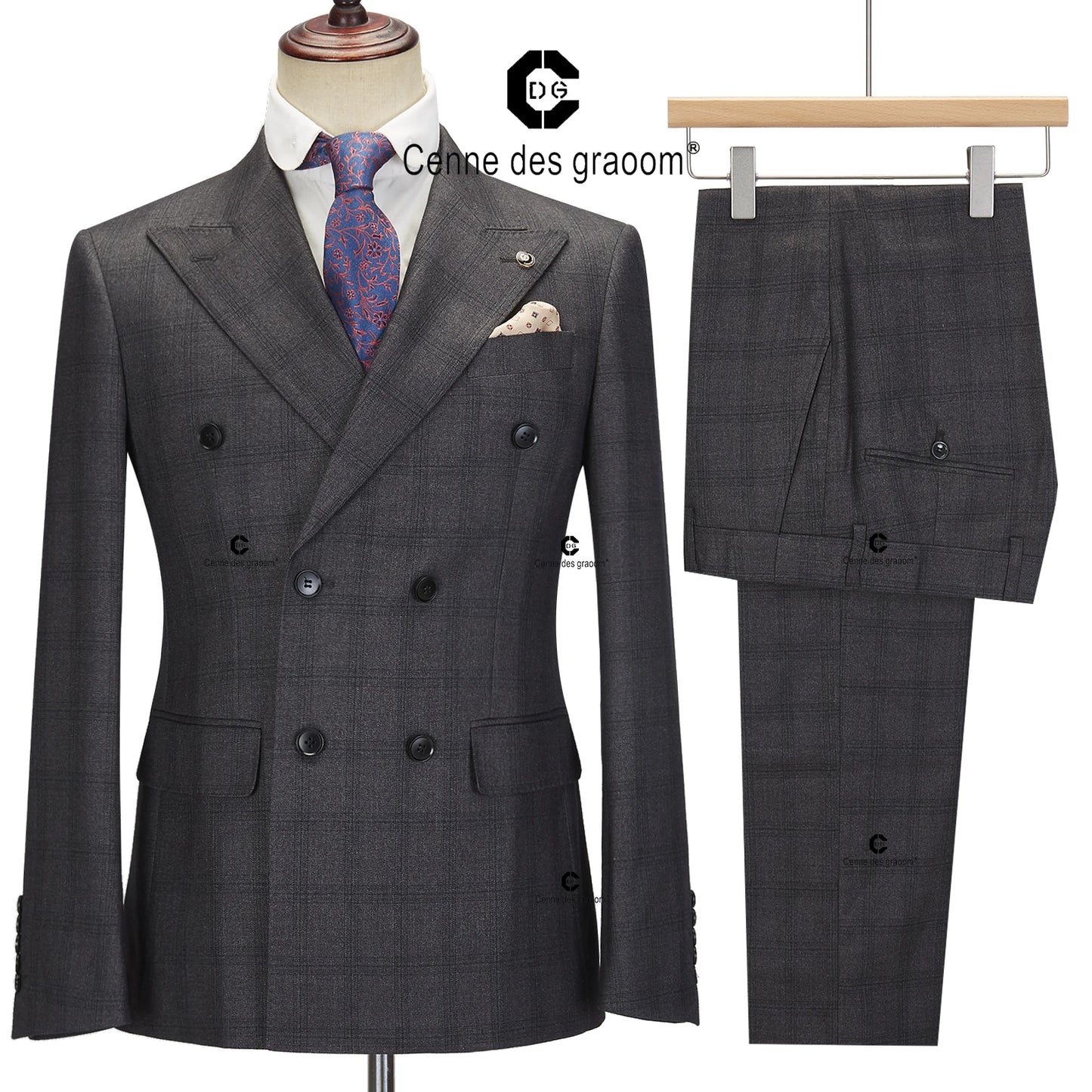 New Double-Breasted Plaid Suits for Men