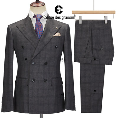 New Double-Breasted Plaid Suits for Men