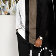 Men’s Fashion Tracksuit Set, Casual Oversized Streetwear Outfit, Long Sleeve T-Shirt