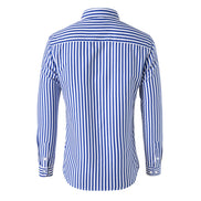 Men’s Striped Long-Sleeve Shirt, Slim Fit, Single-Breasted, Party & Social Wear