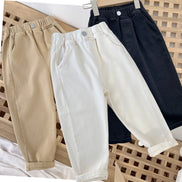 1-8 Years Boys Pants Kids Cargo Pants Mid-Rise Button Casual Outdoor Comfortable Breathable Spring Fall Fashion Chidren Trousers