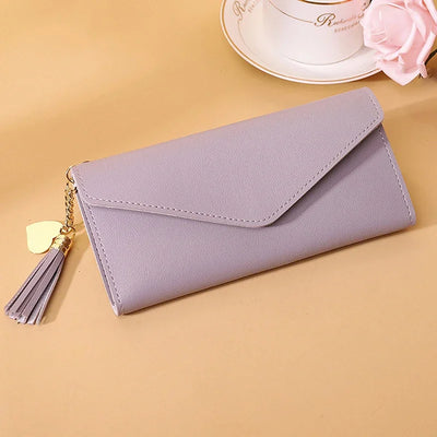 Fashion Women Wallets Simple Zipper Purses Black White Gray Red Long Section