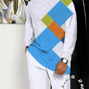 Men’s Fashion Tracksuit Set, Casual Oversized Streetwear Outfit, Long Sleeve T-Shirt