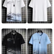 Men’s Trendy Summer Suit, Short Sleeve Tee and Shorts Set, 2-Piece Casual Gym Outfit