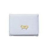 Women’s Wallet, Cute Bow Small Card Holder, Aesthetic Three-Fold Purse, Classic Coin Pouch, Student Friendly Design