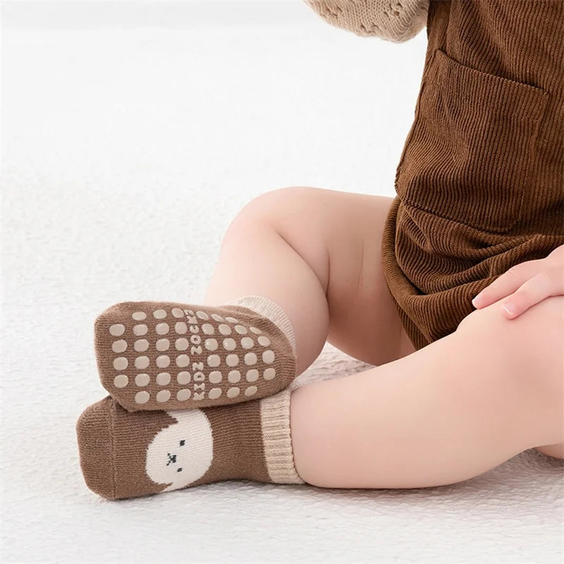 Kids Floor Socks For Girls Boys Spring Autumn Cotton Cartoon Toddler Anti-slip Socks For Children Casual Baby Child Home Sock