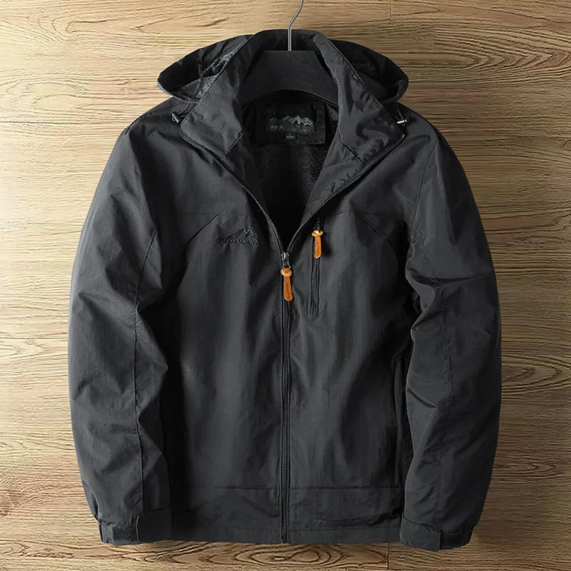 Men’s Fashion Spring Autumn Casual Outdoor Jacket, Thin Lightweight Punching Jacket with Hood, Versatile Climbing Streetwear