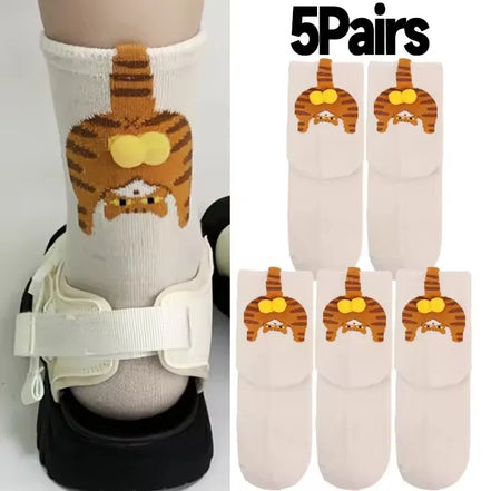 3D Cute Cat Socks Black/White Funny Cat Cotton Socks Breathable Soft Girl Women Novelty Stocking Kawaii Gift Sock Set