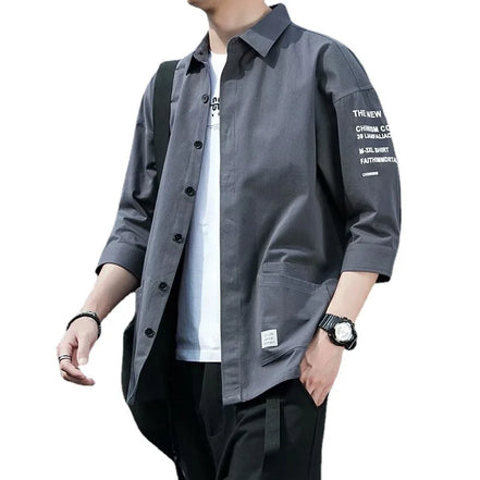Men’s Streetwear Shirt, Harajuku & Korean Summer Style, Teens College Unisex Fashion