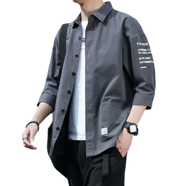 Men’s Shirts, Fashionable Streetwear, Japanese Harajuku & Korean Summer Design, All-Match Teens College Unisex Clothes