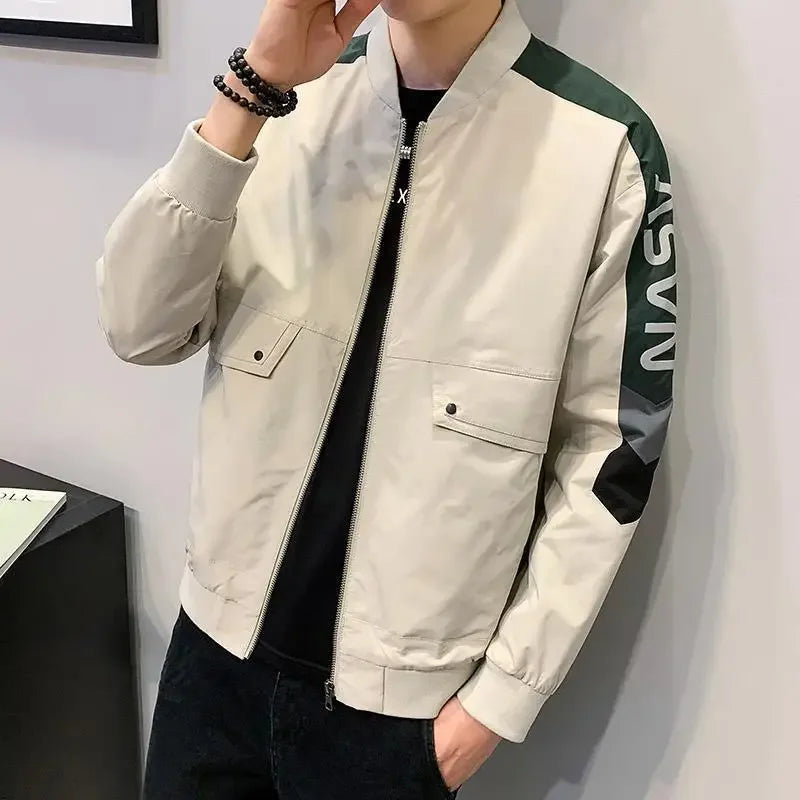 Men’s Trendy Coat, Spring Autumn Aesthetic High-Quality Vintage Jacket, Casual Fashion Outerwear, Stylish Comfortable Clothing