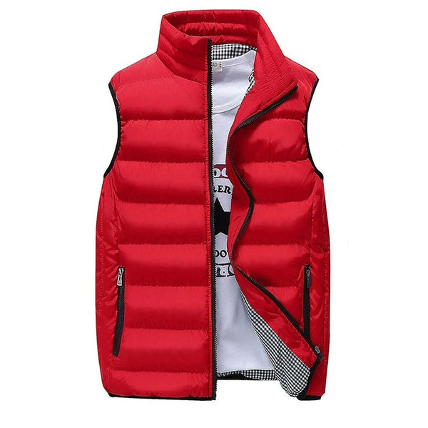 Men’s Windproof Vest, Sleeveless Jacket, Casual Winter Coat, Down Cotton Warm Thickened Waistcoat, Comfortable Gilet
