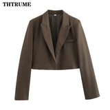 Women’s White Basic Jacket, Elegant Solid Long Sleeve Top, Autumn Winter Open Front Coat, Casual Short Office Outerwear