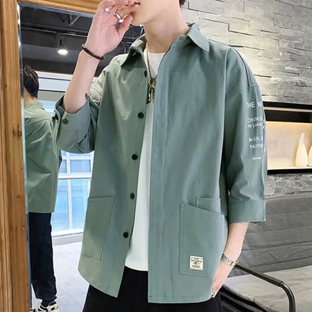 Men’s Streetwear Shirt, Harajuku & Korean Summer Style, Teens College Unisex Fashion