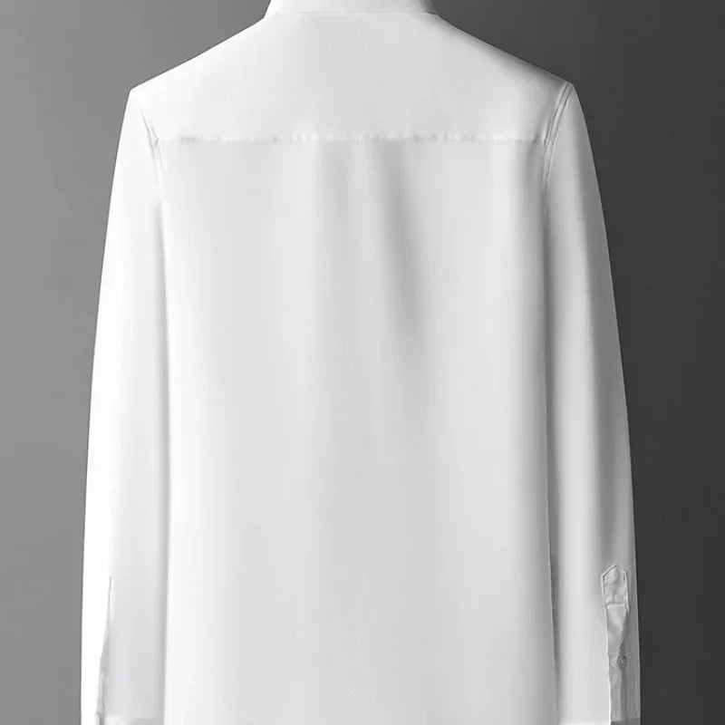 Men’s Long-Sleeve Printed Shirt, Fashionable Button-Up, Hipster Style, Elegant Casual Luxury Top