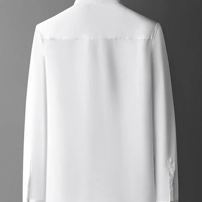 Men’s Long-Sleeve Printed Shirt, Fashionable Button-Up, Hipster Style, Elegant Casual Luxury Top