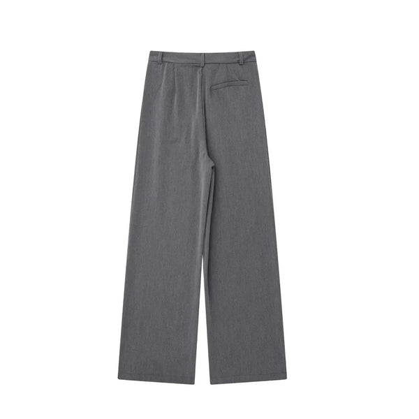 MUJER 2025 Women’s Pants, Beige Grey Black Wide Leg, High Waist Baggy Pants, Women’s Fashion Summer Office Trousers