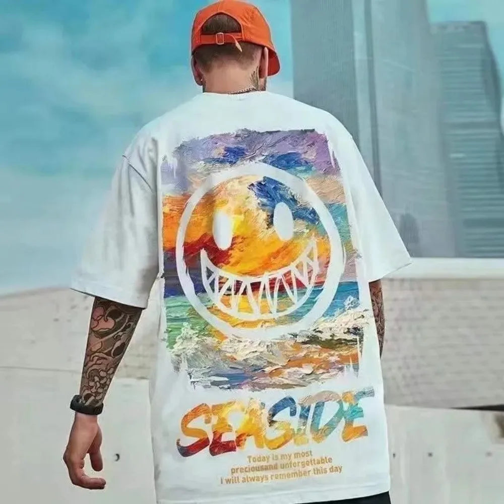 Summer Fashion T-Shirt, Retro American Style, Vibrant, Relaxed, Comfortable Fit