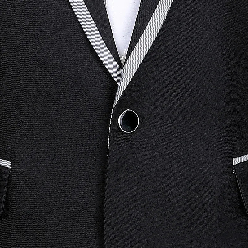 (Jacket + Pants) Men’s Fashion Wedding Banquet Party Flower Suit, Singer Pianist Stage Performance Splicing Dress Blazer and Trouser